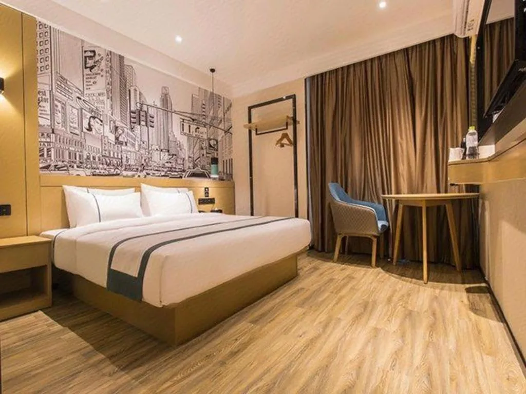 Bed in City Comfort Inn Nanning International Exhibition Jinhu Plaza