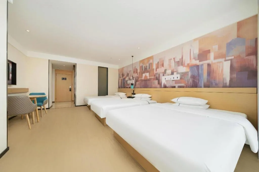 Bed in City Comfort Inn Nanning International Exhibition Jinhu Plaza