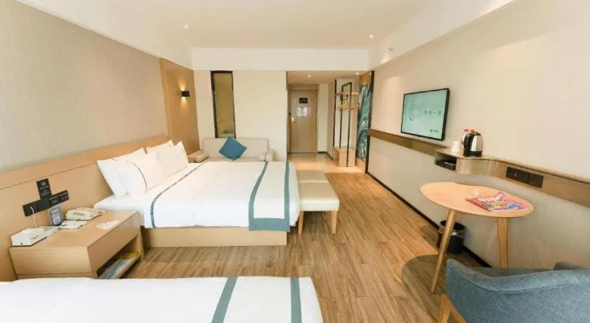 Bed in City Comfort Inn Liuzhou Wuxing Walking Street Zhonghuan Tower