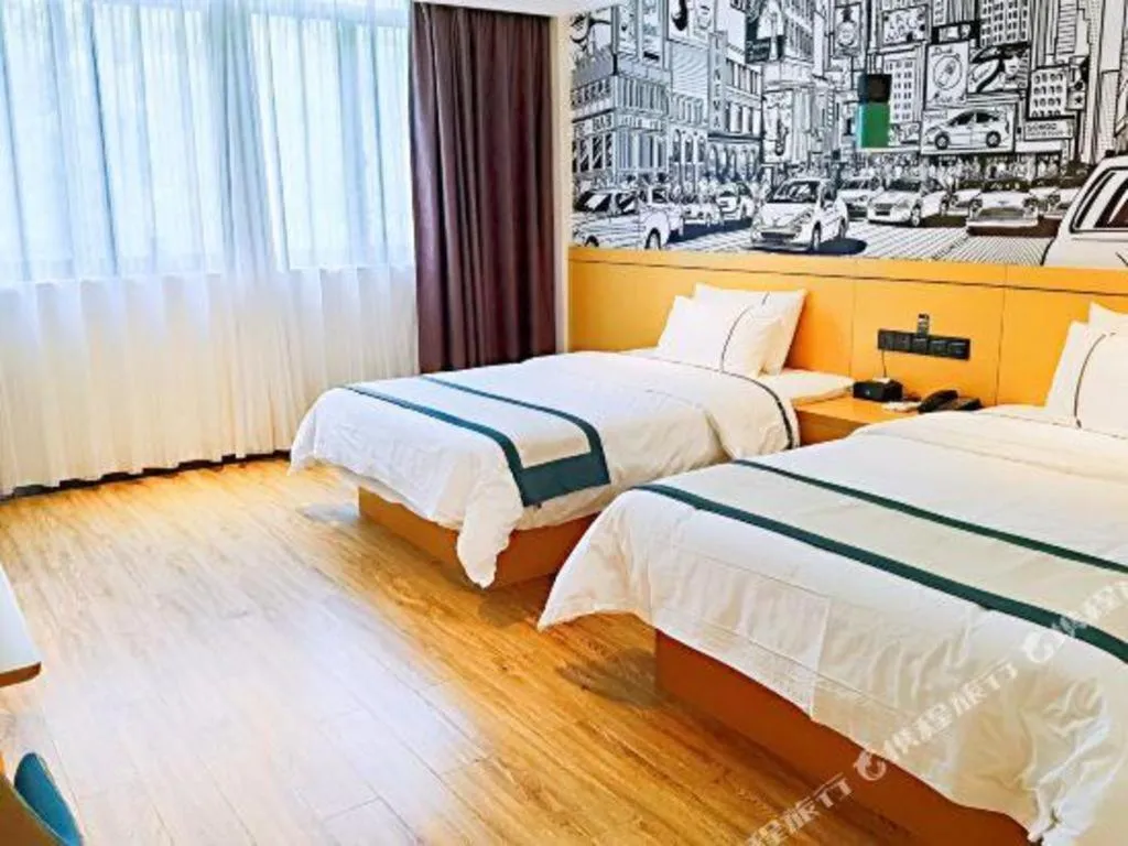 Bed in City Comfort Inn Hezhou Huangyao Ancient Town