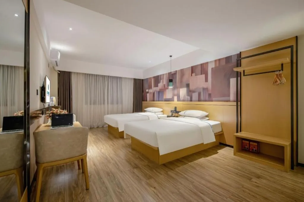 Bed in City Comfort Inn Hezhou Huangyao Ancient Town