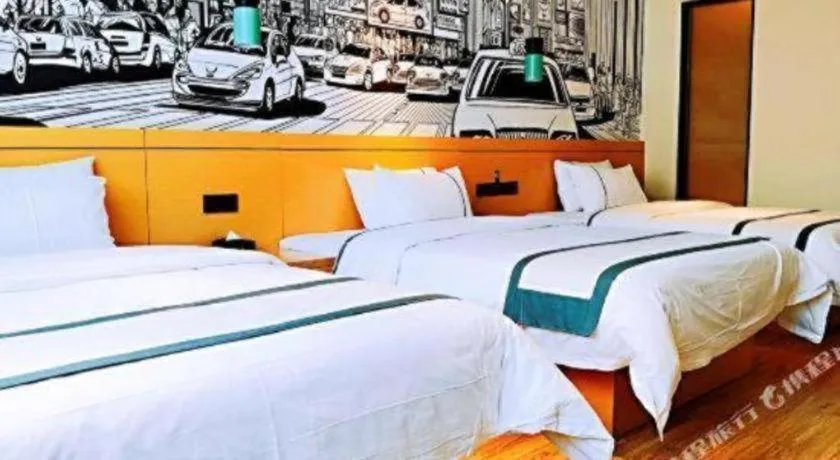 Bed in City Comfort Inn Hezhou Huangyao Ancient Town