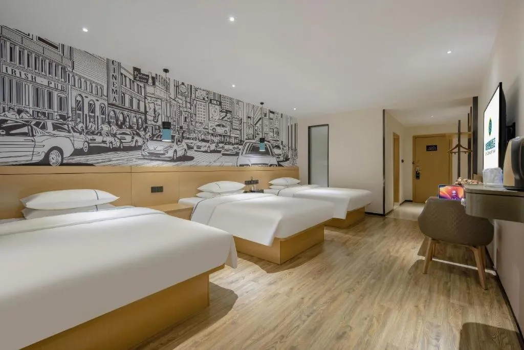 Bed in City Comfort Inn Hezhou Huangyao Ancient Town