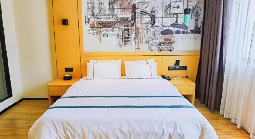 Bed in City Comfort Inn Hezhou Huangyao Ancient Town