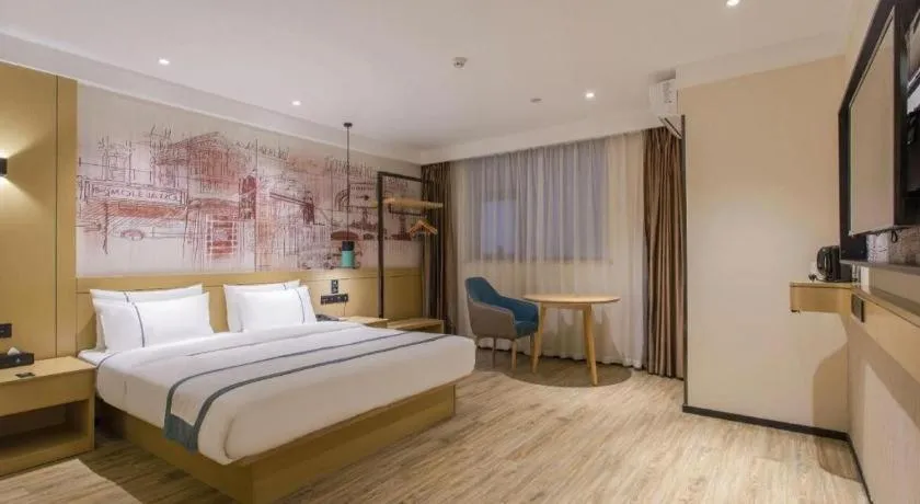 Bed in City Comfort Inn Jinzhou Bohai University Wanda Plaza