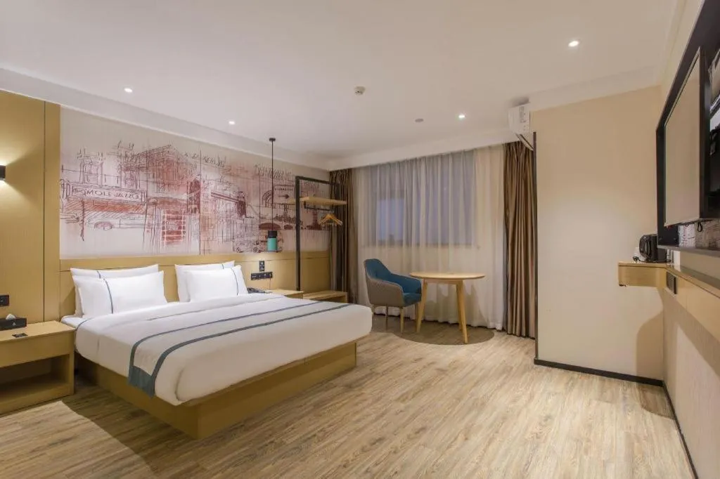 Bed in City Comfort Inn Jinzhou Bohai University Wanda Plaza