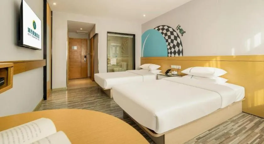 Bed in City Comfort Inn Liuzhou Baisha Bus Station Shengli Barbecue City