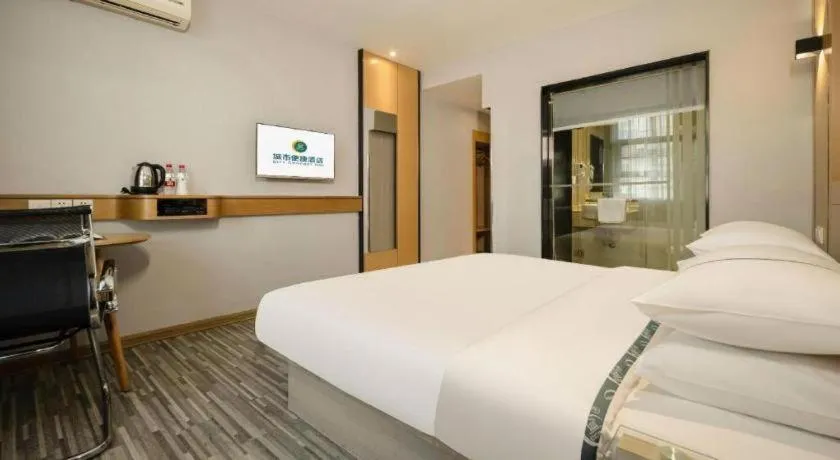 Bed in City Comfort Inn Liuzhou Baisha Bus Station Shengli Barbecue City