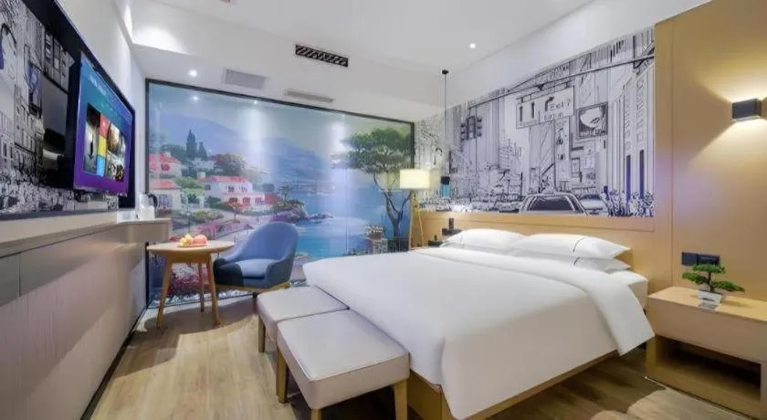 Bed in City Comfort Inn Chongqing Jiangbei International Airport