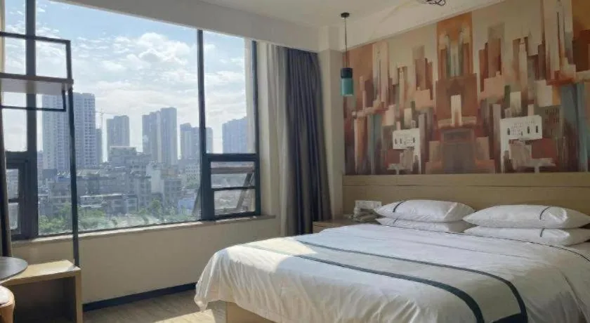 Bed in City Comfort Inn Huangshi Yangxin Mingyuewan Park