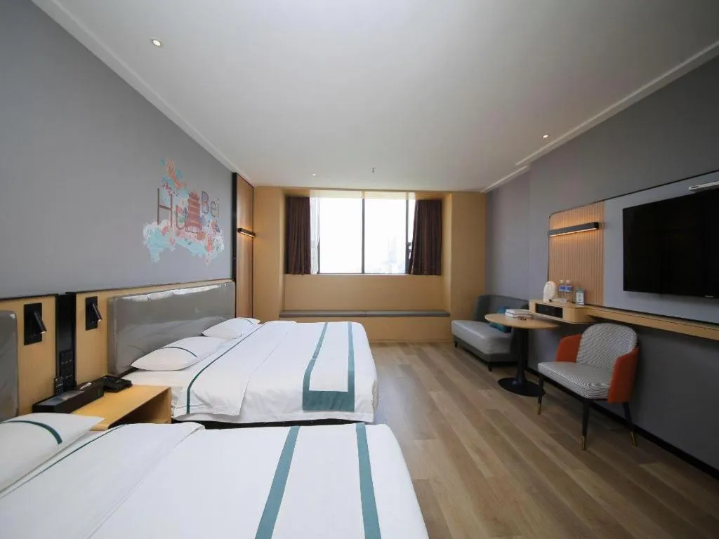 Bed in City Comfort Inn Huangshi Yangxin Mingyuewan Park