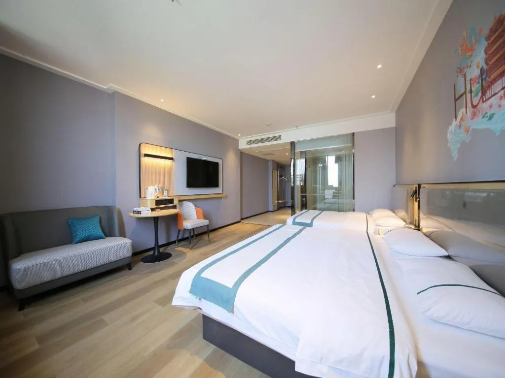 Bed in City Comfort Inn Huangshi Yangxin Mingyuewan Park