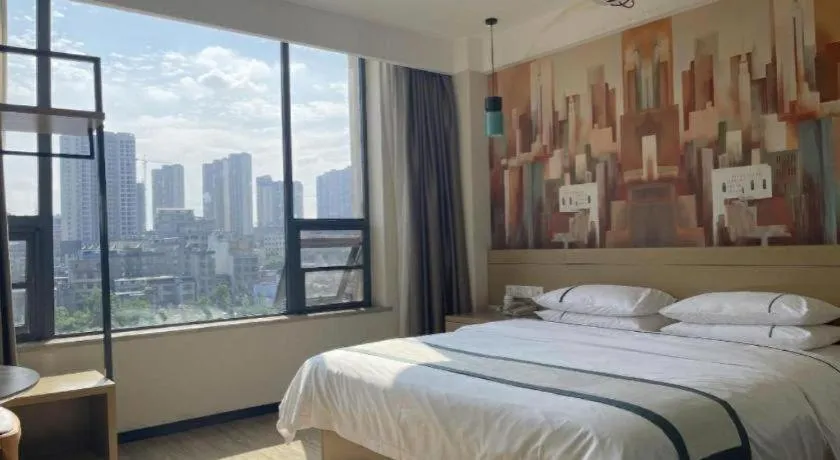 Bed in City Comfort Inn Huangshi Yangxin Mingyuewan Park