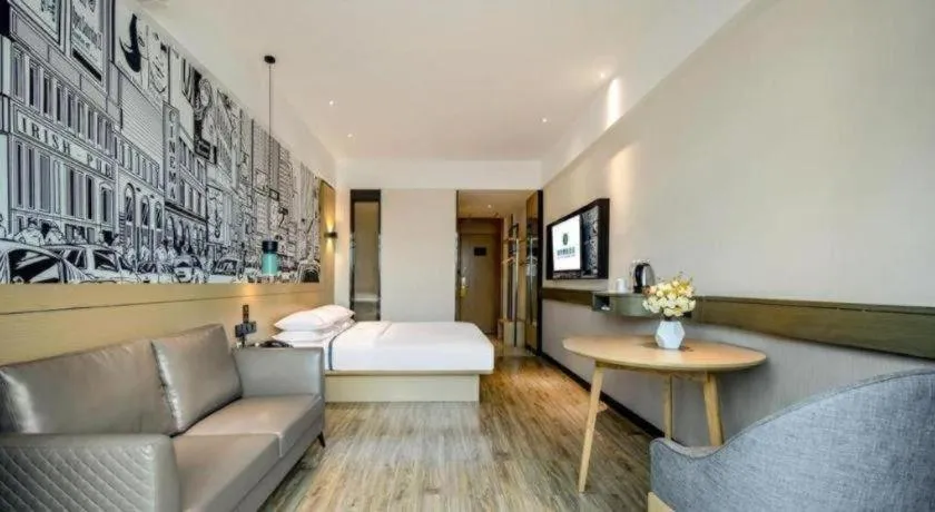 Bed in City Comfort Inn Liuzhou Gubu Street Ma'anshan Park