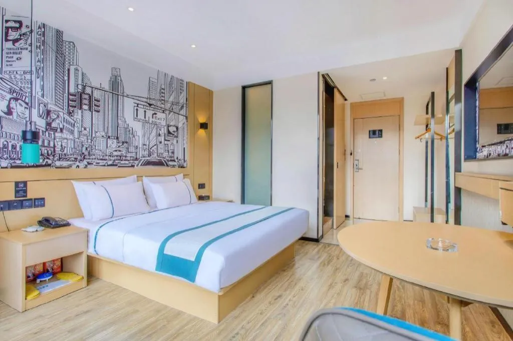 Bed in City Comfort Inn Changsha Yuelu Mountain Orange Island Head