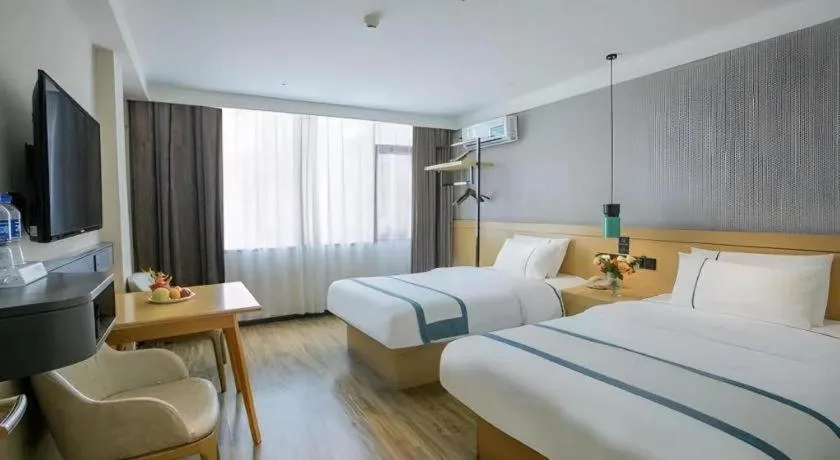 Bed in City Comfort Inn Guilin Yangshuo Shili Hualang Qianguqing