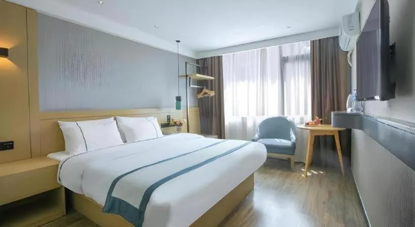 Bed in City Comfort Inn Guilin Yangshuo Shili Hualang Qianguqing