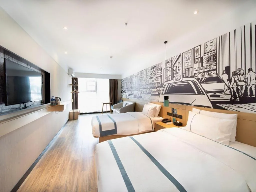 Bed in City Comfort Inn Zhongshan Banfu