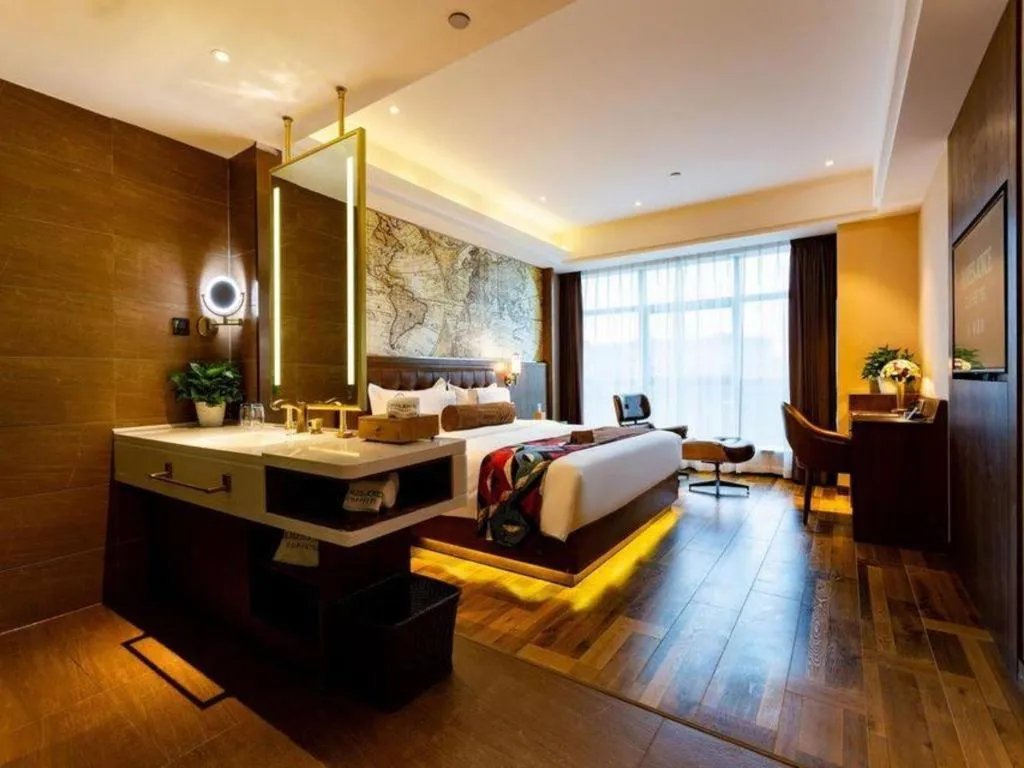 Bed in James Joyce Coffetel· Chengdu Shuangliu Airport Haibing City Wanda