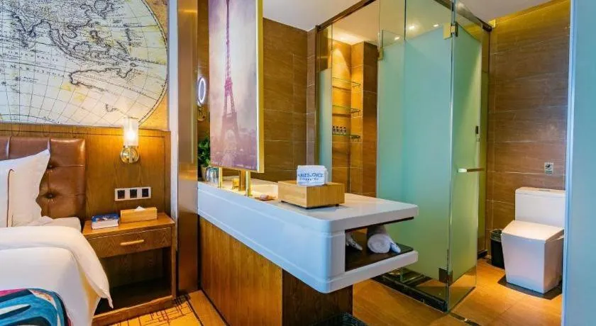 Bed in James Joyce Coffetel· Chengdu Shuangliu Airport Haibing City Wanda