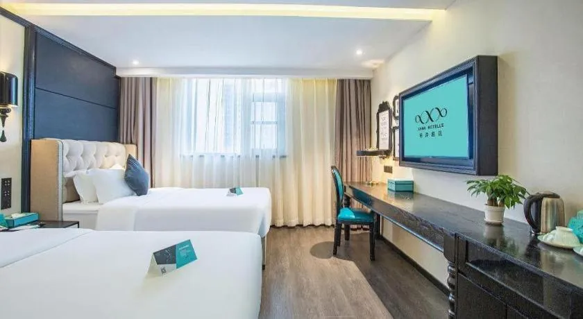 Bed in Xana Hotelle Nanchang Tengwang Pavilion Wanshougong