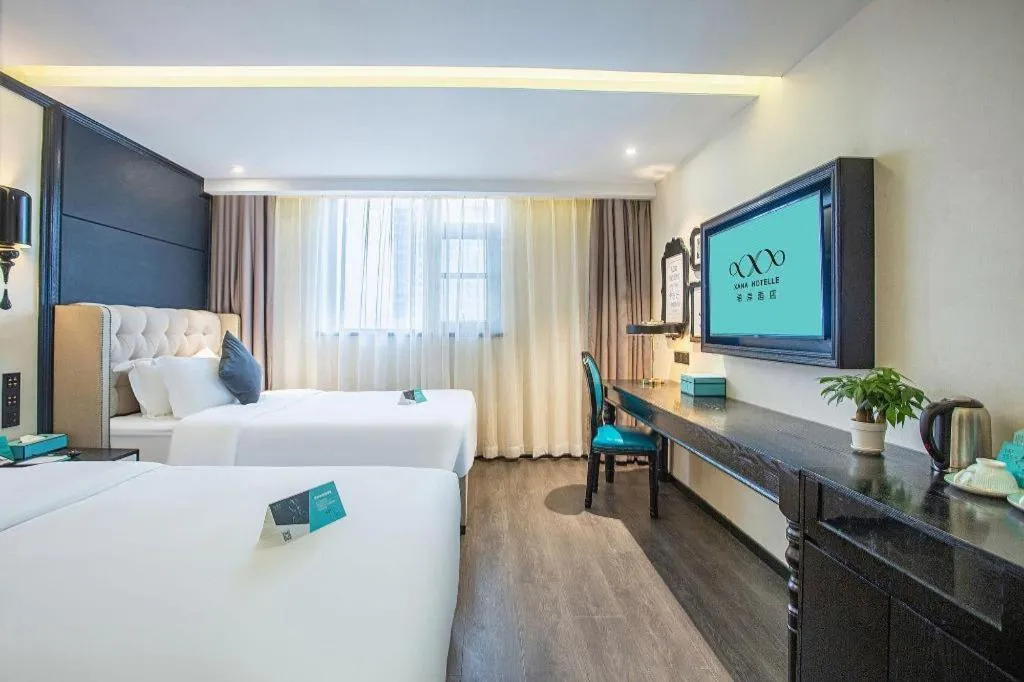 Bed in Xana Hotelle Nanchang Tengwang Pavilion Wanshougong