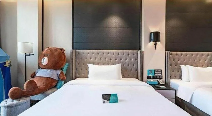 Bed in Xana Hotelle Luzhou High-Speed Railway Station Trading Market Passenger Terminal