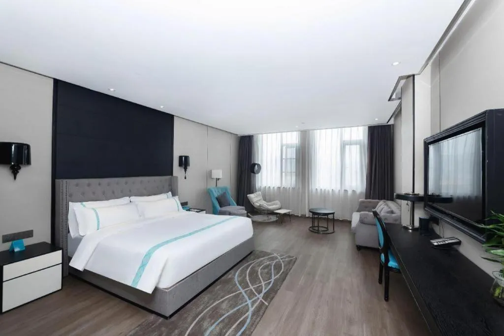 Bed in Xana Hotelle Luzhou High-Speed Railway Station Trading Market Passenger Terminal