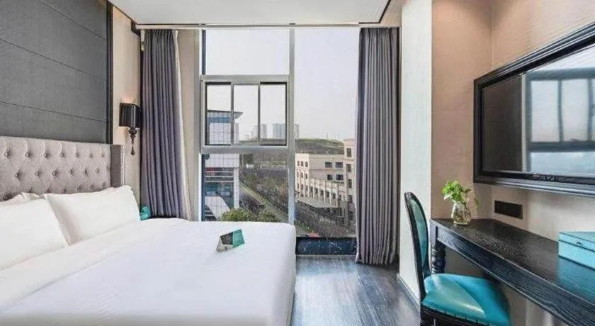 Bed in Xana Hotelle Luzhou High-Speed Railway Station Trading Market Passenger Terminal