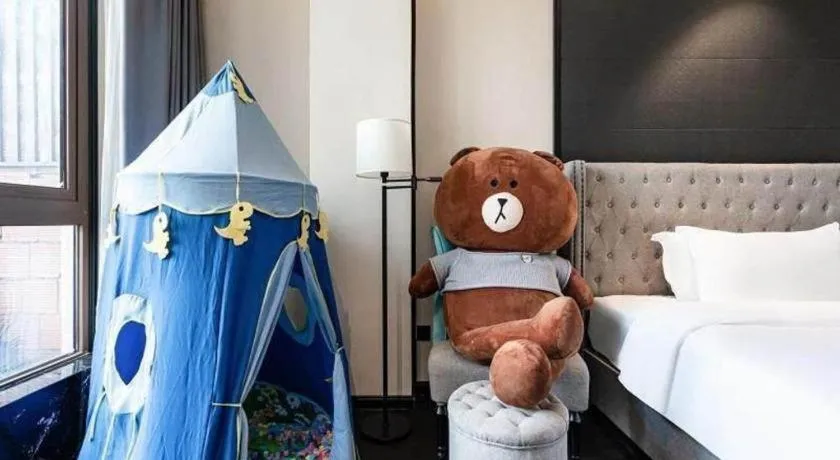 Bed in Xana Hotelle Luzhou High-Speed Railway Station Trading Market Passenger Terminal