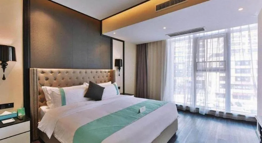 Bed in Xana Hotelle Luzhou High-Speed Railway Station Trading Market Passenger Terminal