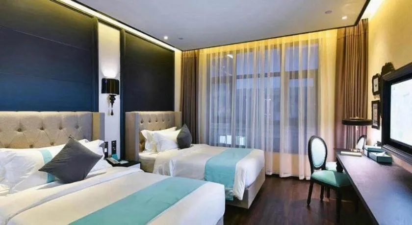 Bed in Xana Hotelle Luzhou High-Speed Railway Station Trading Market Passenger Terminal