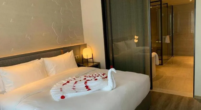 Bed in Zhejiang Cloud Mountain Deefly Hotel