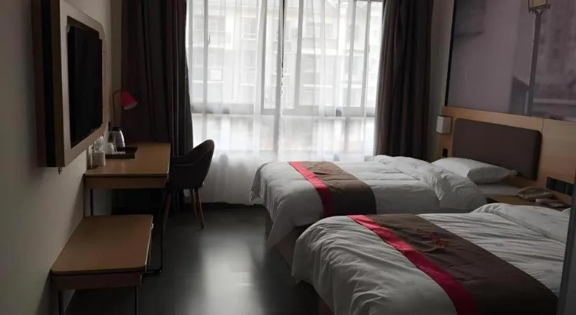 Bed in Thank Inn Hotel Hubei Huanggang Hong'an County Hong'an No.1 Middle School