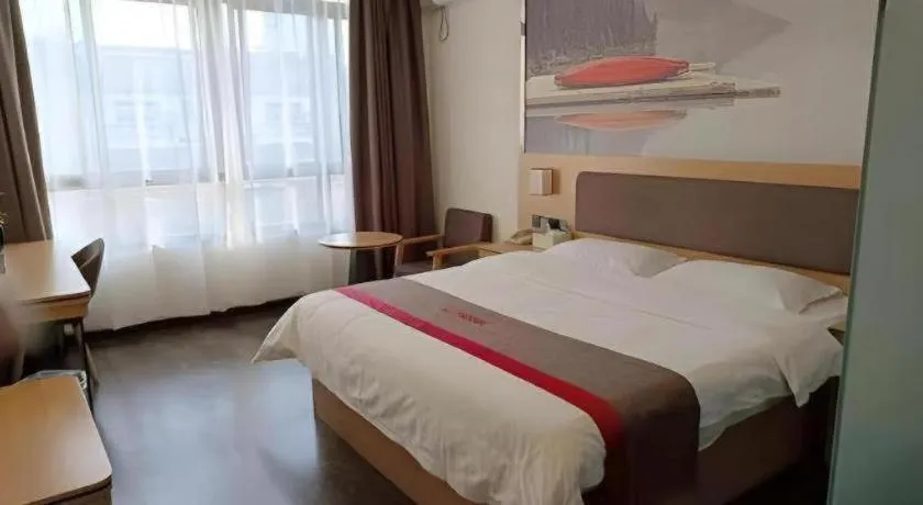 Bed in Thank Inn Hotel Hubei Huanggang Hong'an County Hong'an No.1 Middle School