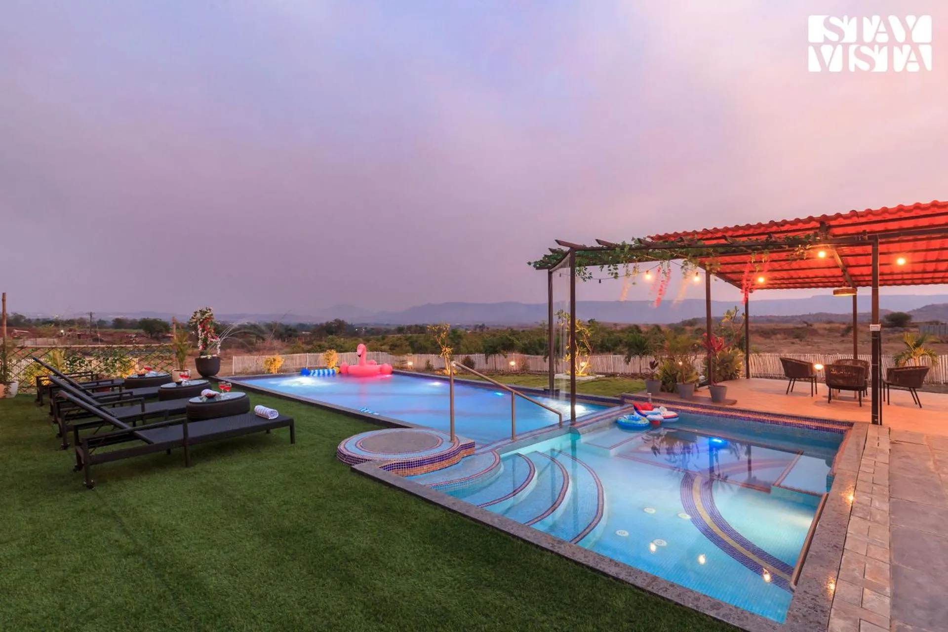 Swimming pool in StayVista at Mangifera Agro Estate with Pool, Wi-Fi