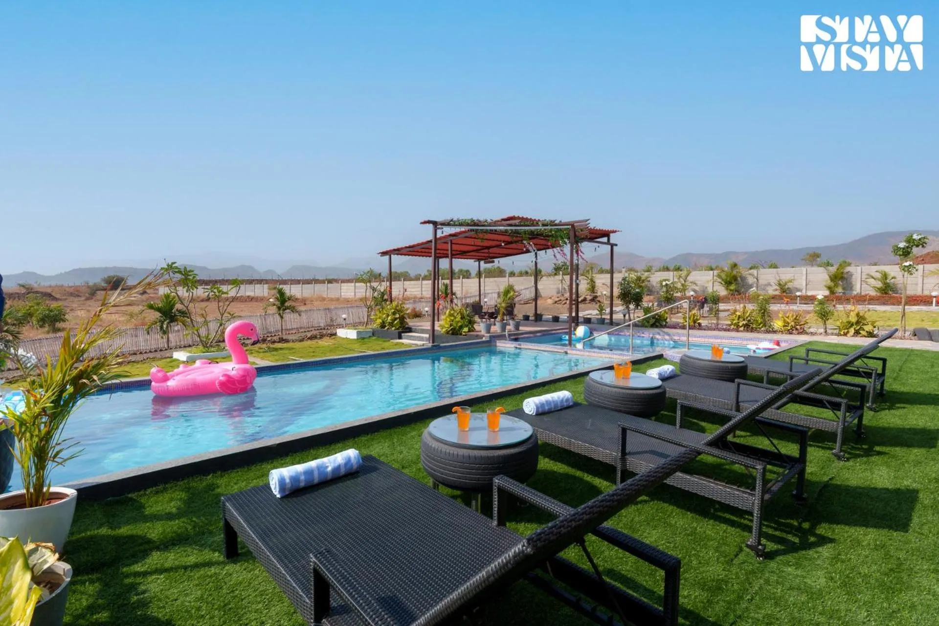 Swimming pool in StayVista at Mangifera Agro Estate with Pool, Wi-Fi