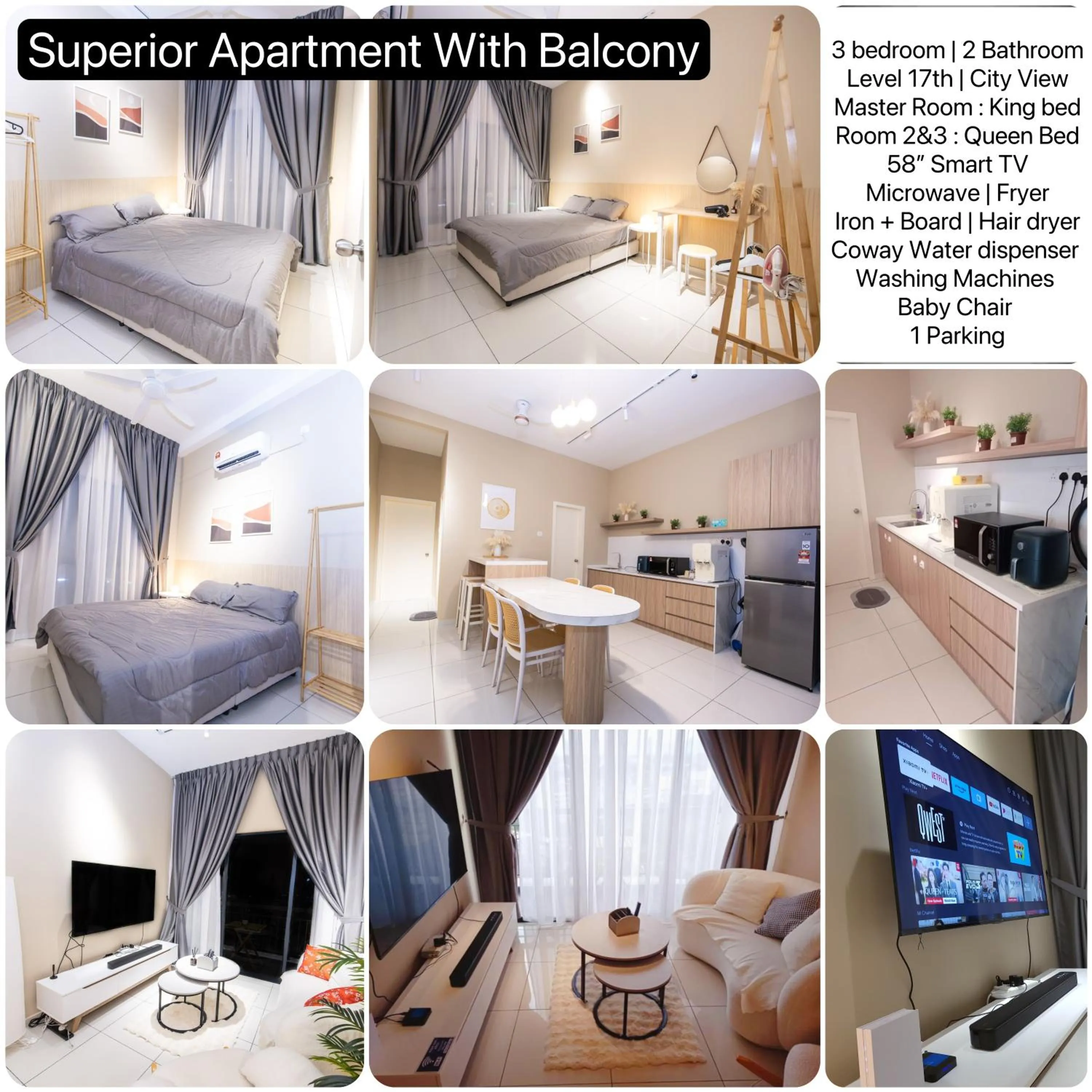 Photo of the whole room, Bed in Ipoh Horizon Skypool Town Suites 4-11pax by IWH Suites