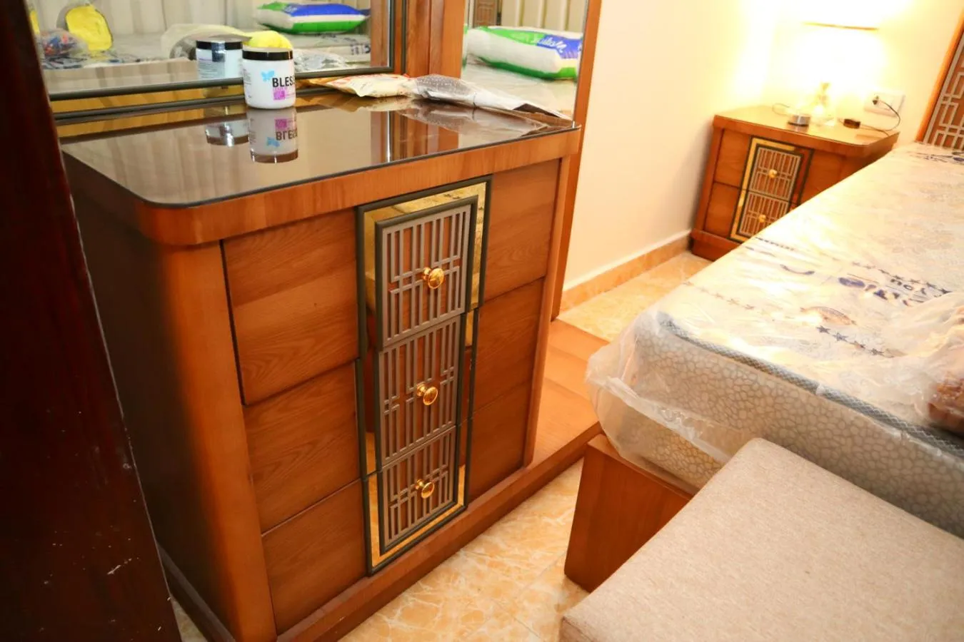 Bed in Hostgool Beach Chalets Mirage bay resort & aqua park