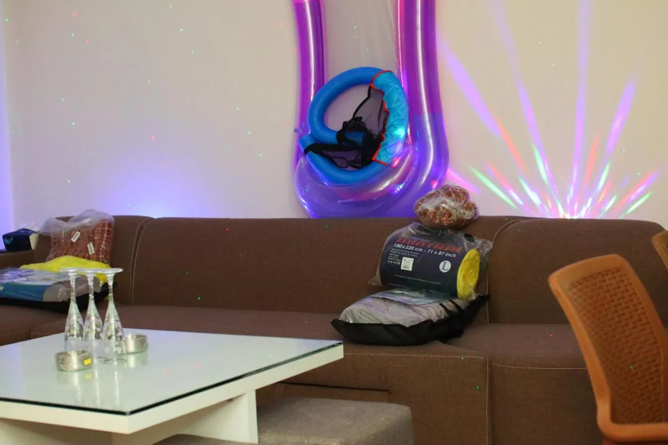 Living room in Hostgool Beach Chalets Mirage bay resort & aqua park