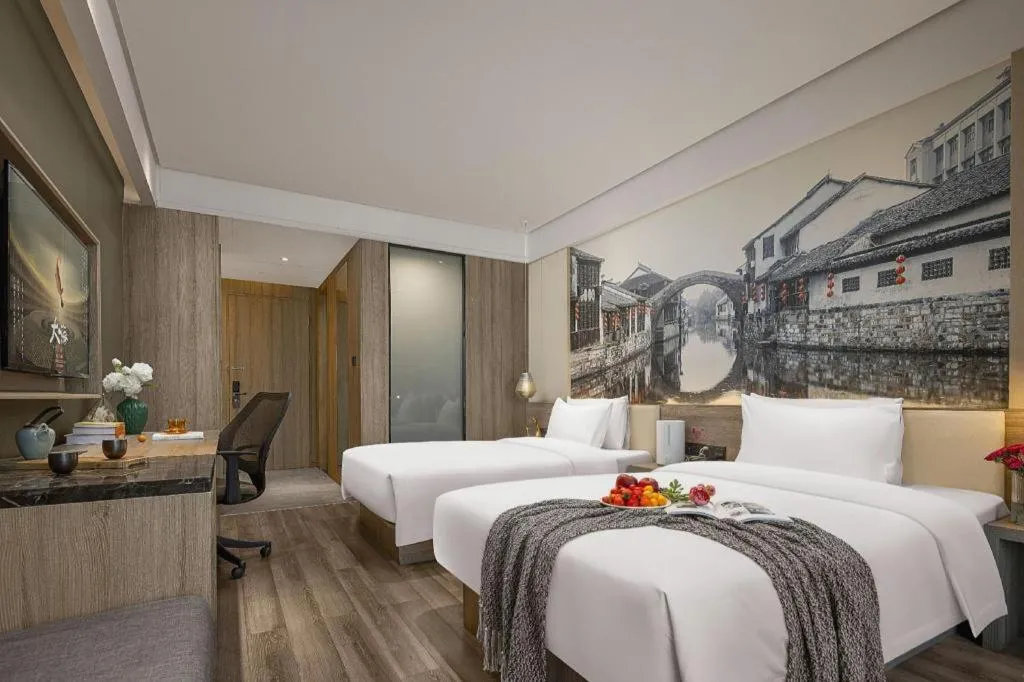 Bed in Atour Hotel Huzhou Changxing Changhai Road