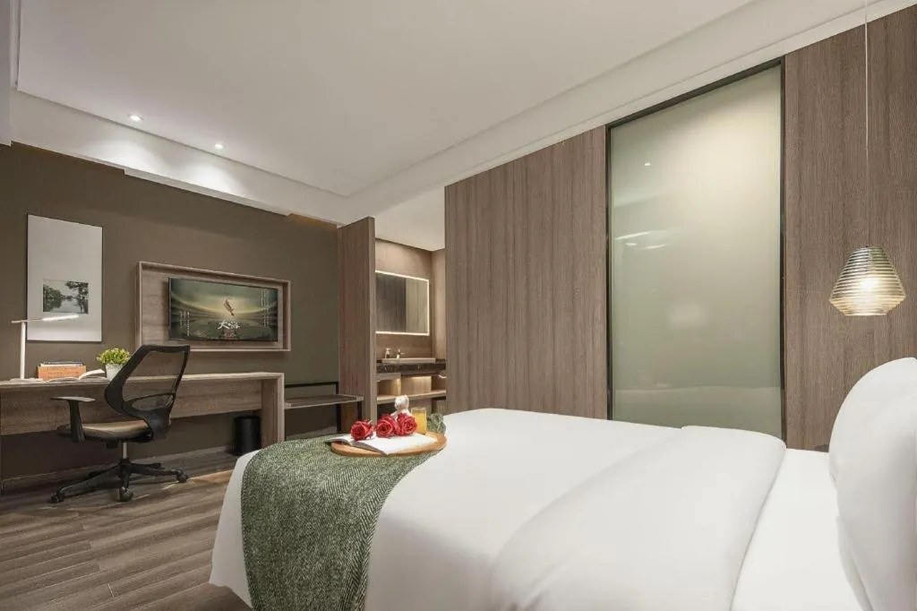Bed in Atour Hotel Huzhou Changxing Changhai Road