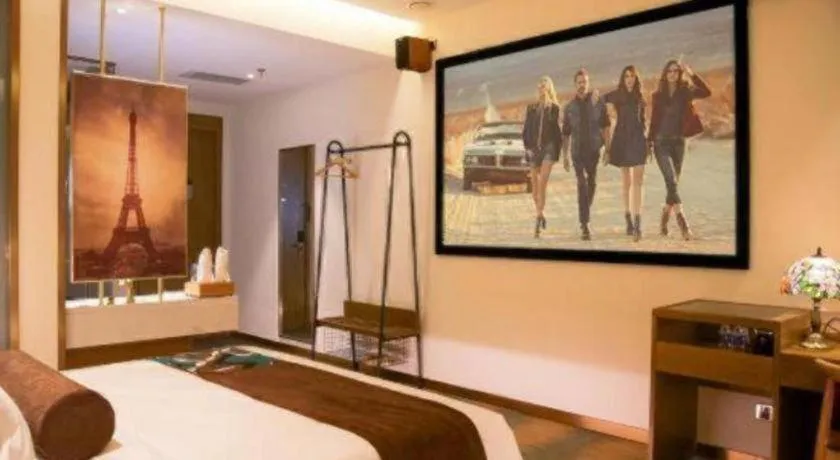 Bed in James Joyce Coffetel Shijiazhuang Wanda Plaza Tangu Metro Station