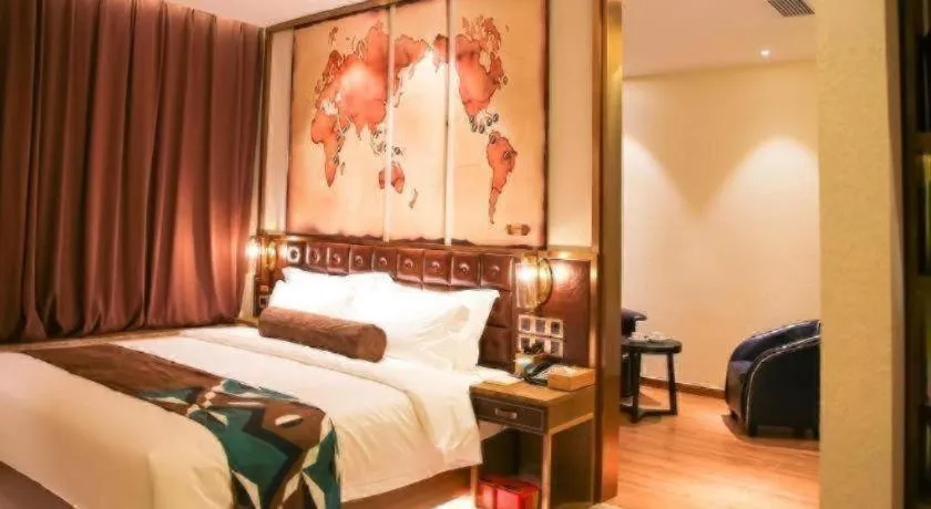 Bed in James Joyce Coffetel Shijiazhuang Wanda Plaza Tangu Metro Station