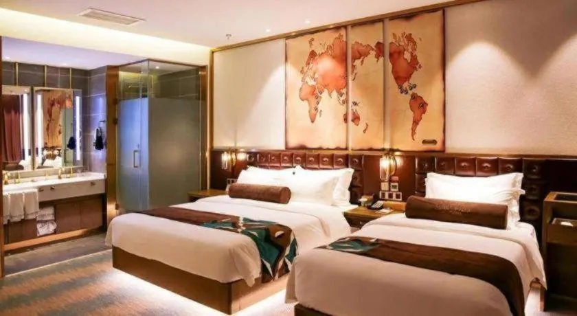 Bed in James Joyce Coffetel Shijiazhuang Wanda Plaza Tangu Metro Station