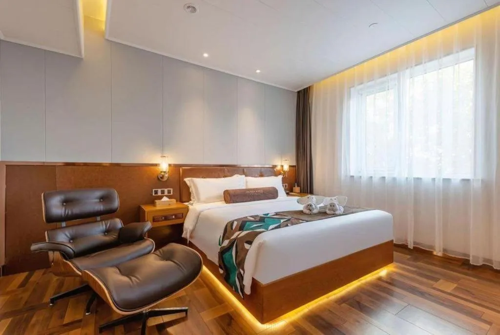 Bed in James Joyce Coffetel Anyang Railway Station Wenfeng Avenue Yinxu Scenic Spot