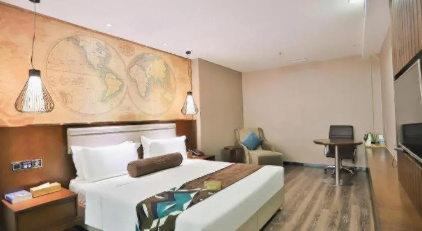 Bed in James Joyce Coffetel Jilin Railway Station Fortune Plaza