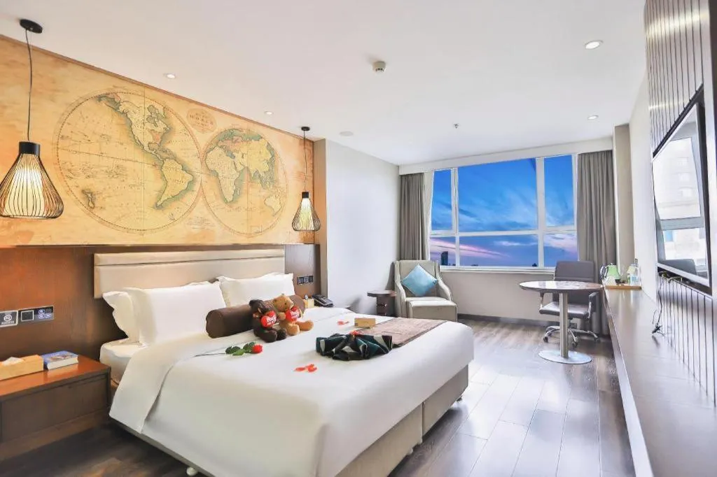 Bed in James Joyce Coffetel Jilin Railway Station Fortune Plaza