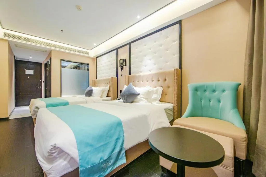 Bed in Xana Hotelle Tianjin Binjiang Road Heping Road Metro Station Quanyechang