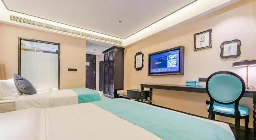 Bed in Xana Hotelle Tianjin Binjiang Road Heping Road Metro Station Quanyechang